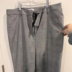 Calvin Klein Plaid Print Flat Front Wide Leg women Pants